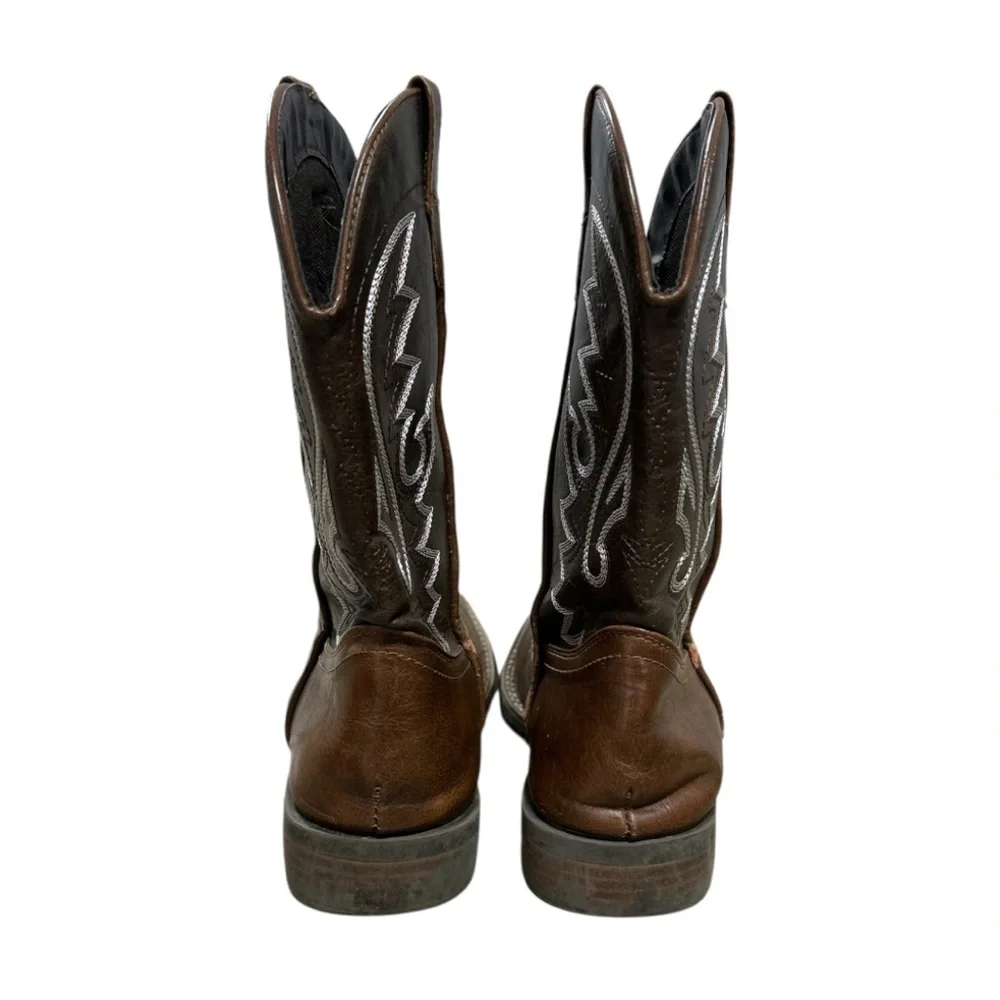 IUV Men’s Brown Square Toe Western Cowboy Boots. Size 8 - Picture 5 of 8